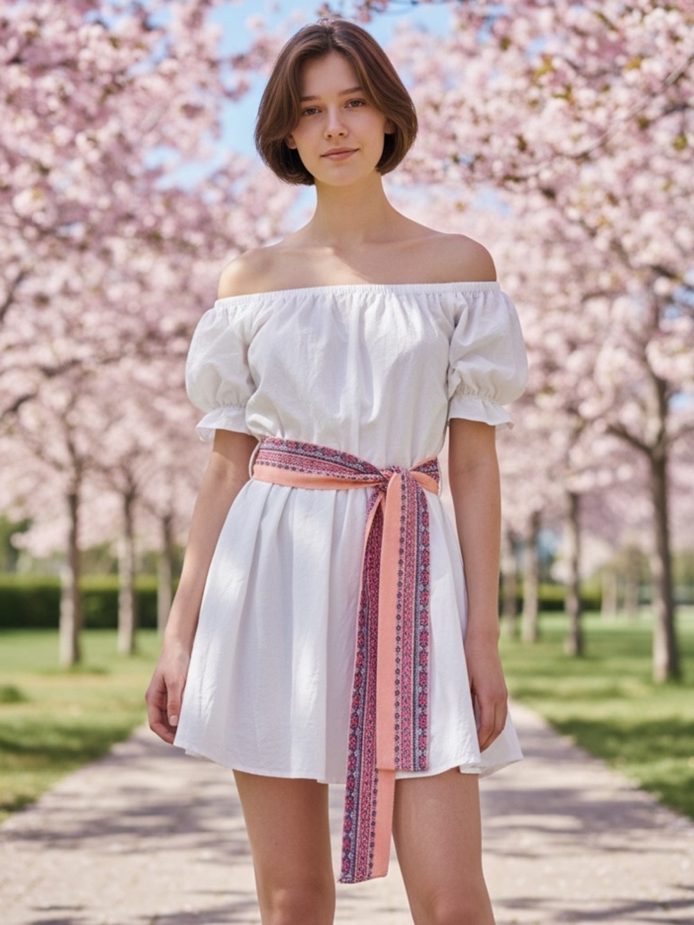 New Pitusa Elena Mini Dress Off Shoulder Puff Sleeve Pima Cotton Beach Summer
